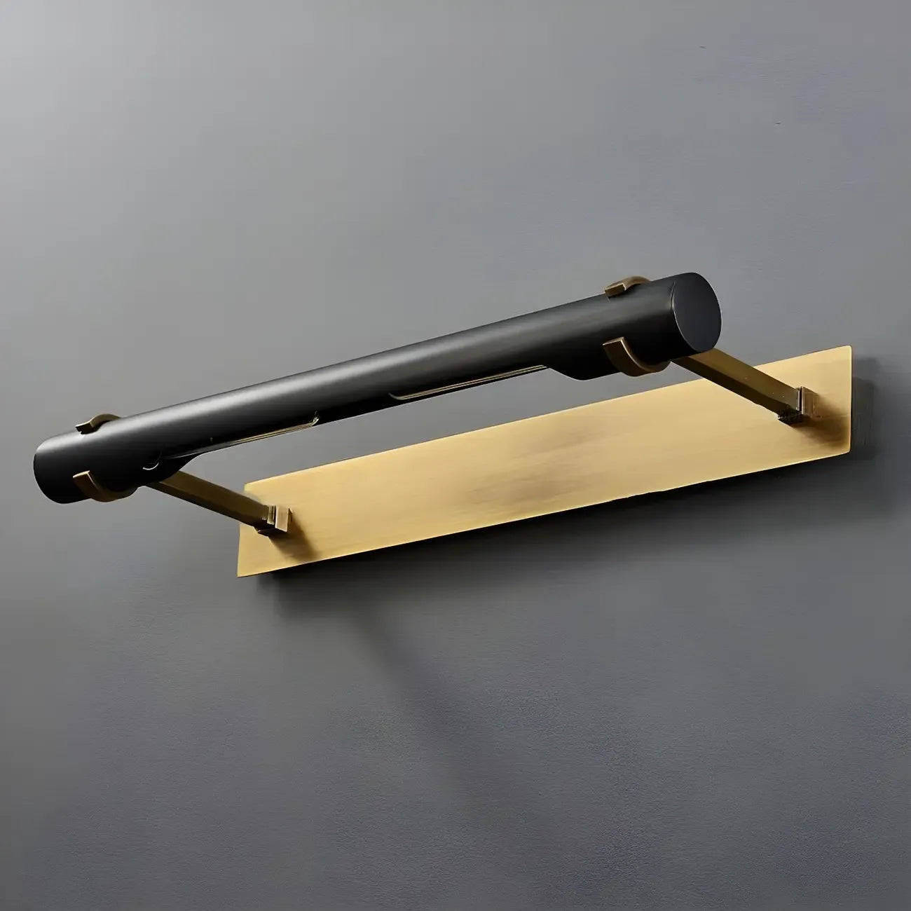 Applique murale carrée en métal noir avec support doré pour la décoration intérieure