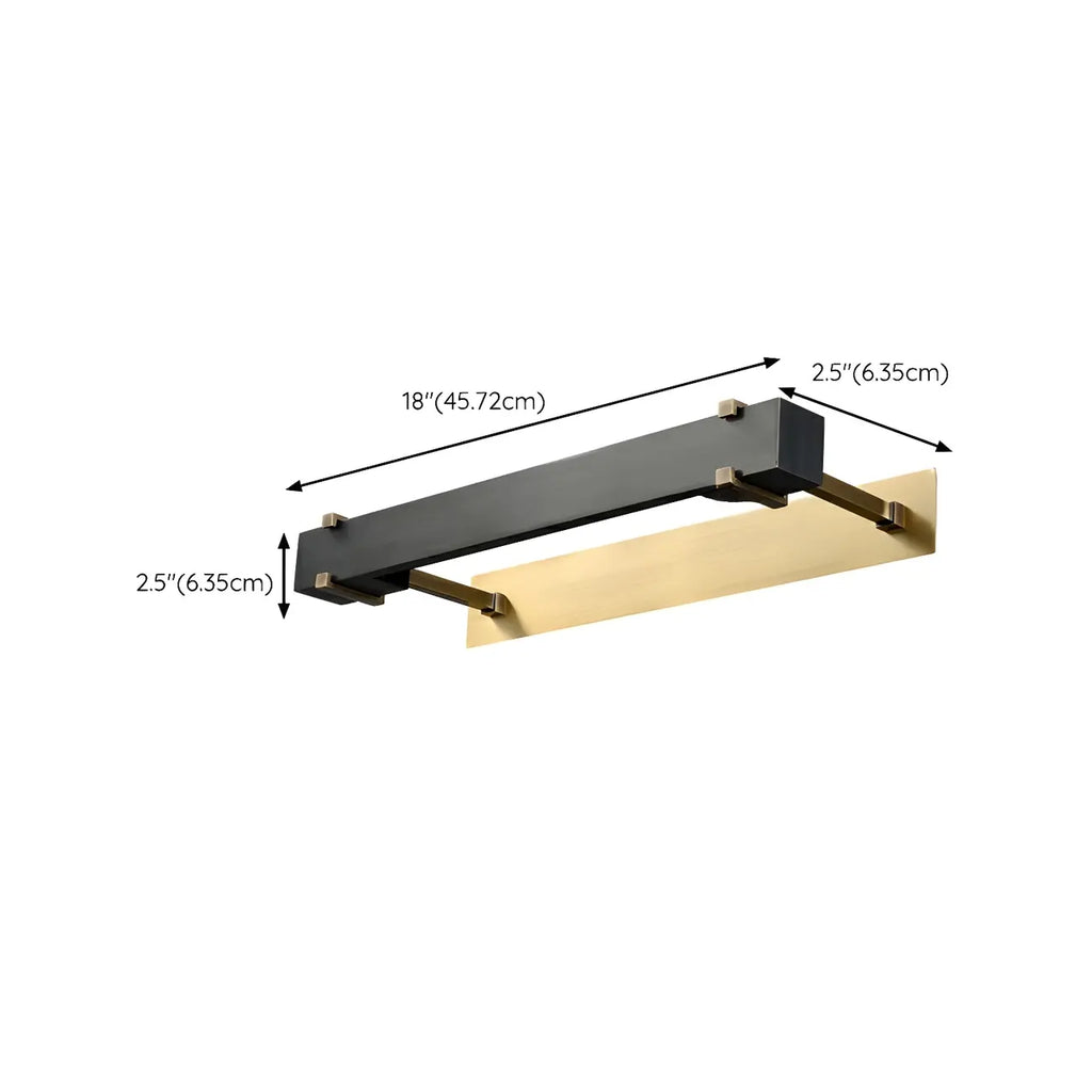 Applique murale carrée en métal noir avec support doré pour la décoration intérieure