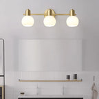 Lampe de coiffeuse moderne en verre globe doré à 3 têtes, à intensité variable