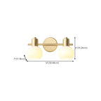 Lampe de coiffeuse moderne en verre globe doré à 3 têtes, à intensité variable