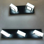Applique murale créative en forme de cube acrylique à 3 têtes pour miroir de salle de bain