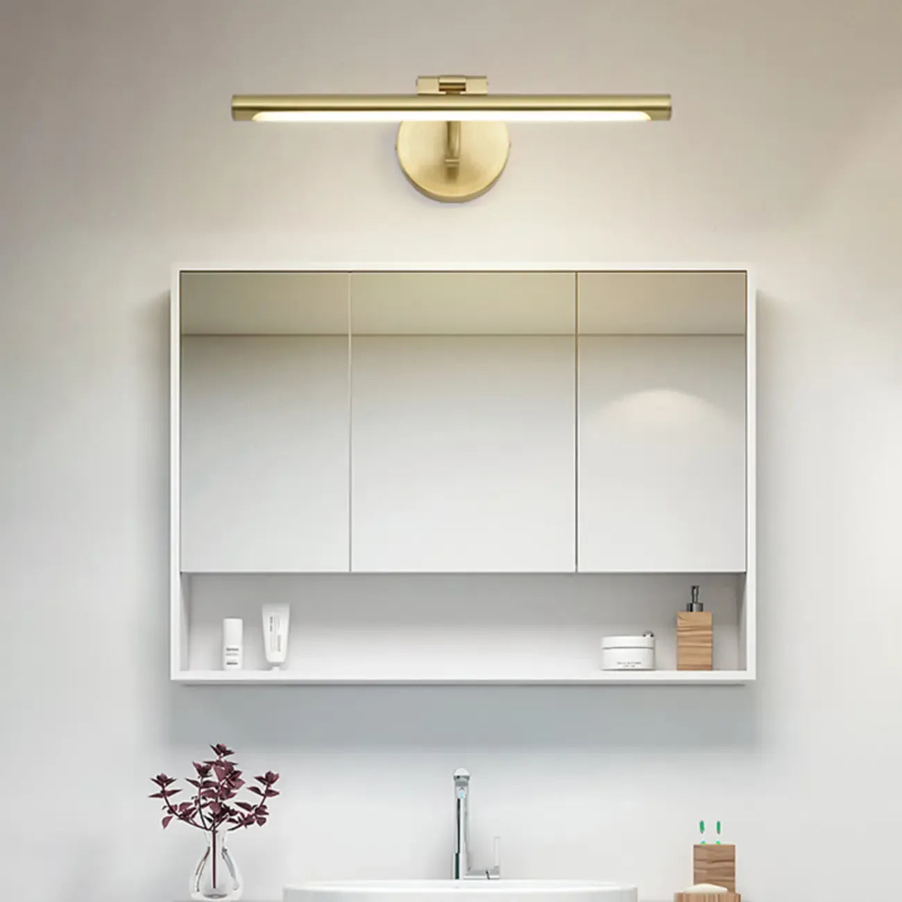 Applique a LED lineare moderna e arcuata color oro