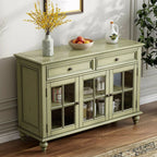 Buffet en bois vert style campagne française avec tiroirs