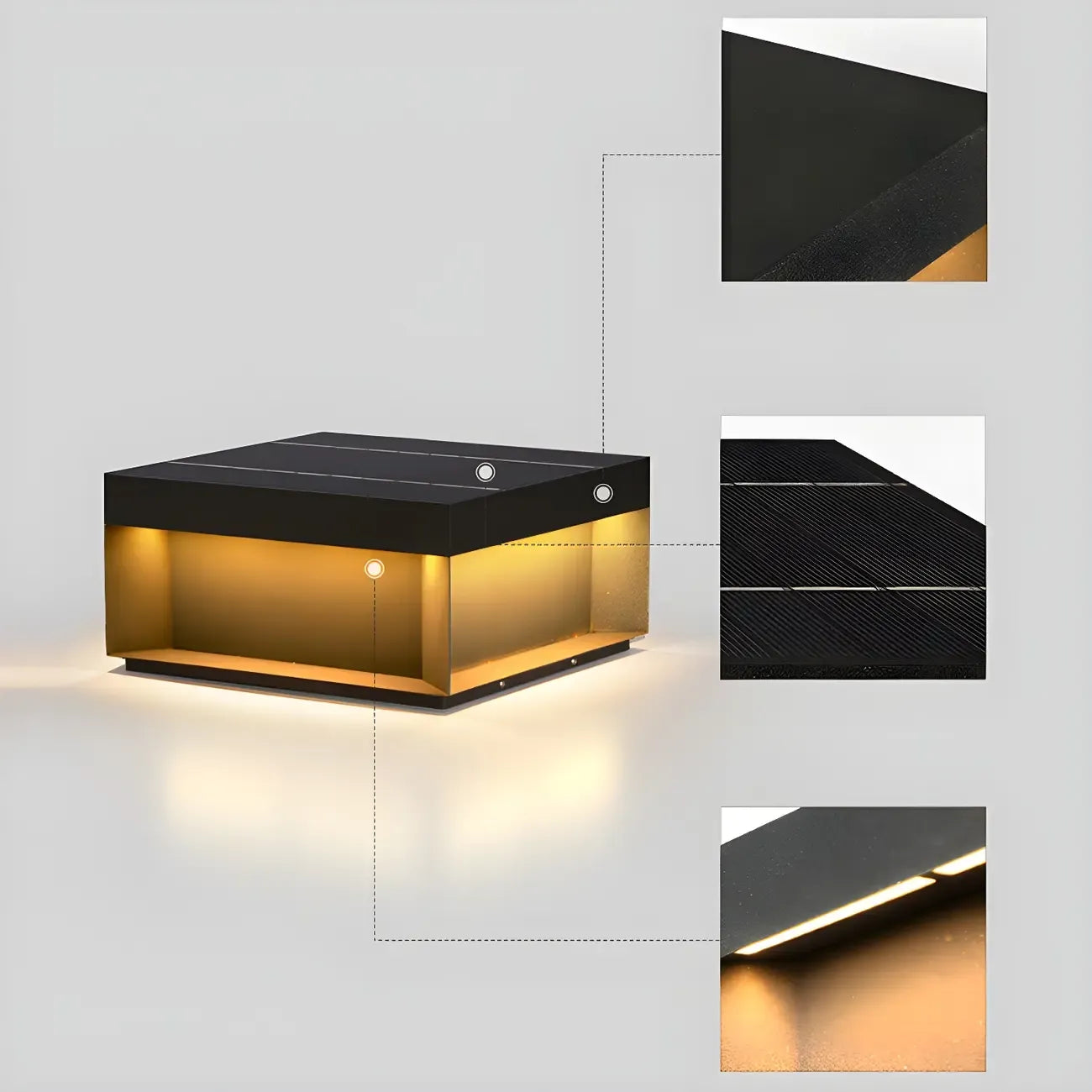 Lampadaires extérieurs rectangulaires modernes à LED
