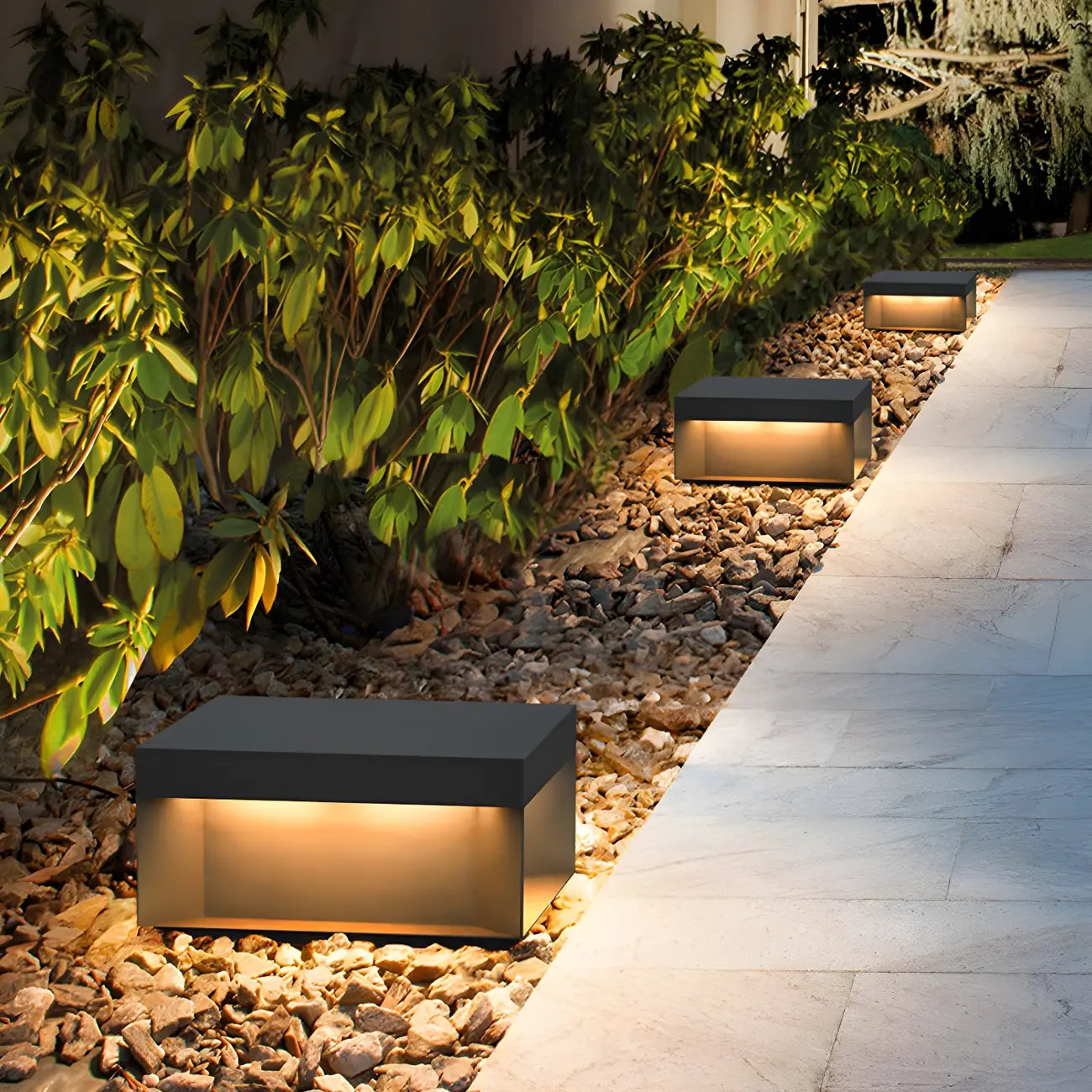 Lampadaires extérieurs rectangulaires modernes à LED