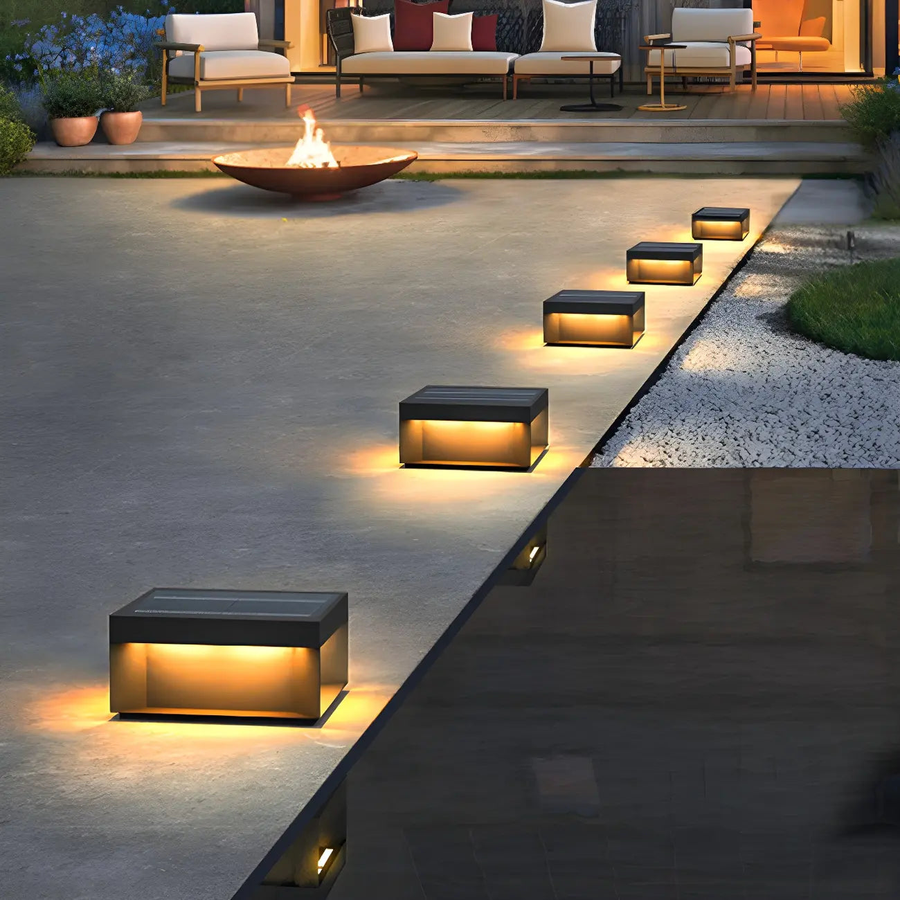 Lampadaires extérieurs rectangulaires modernes à LED