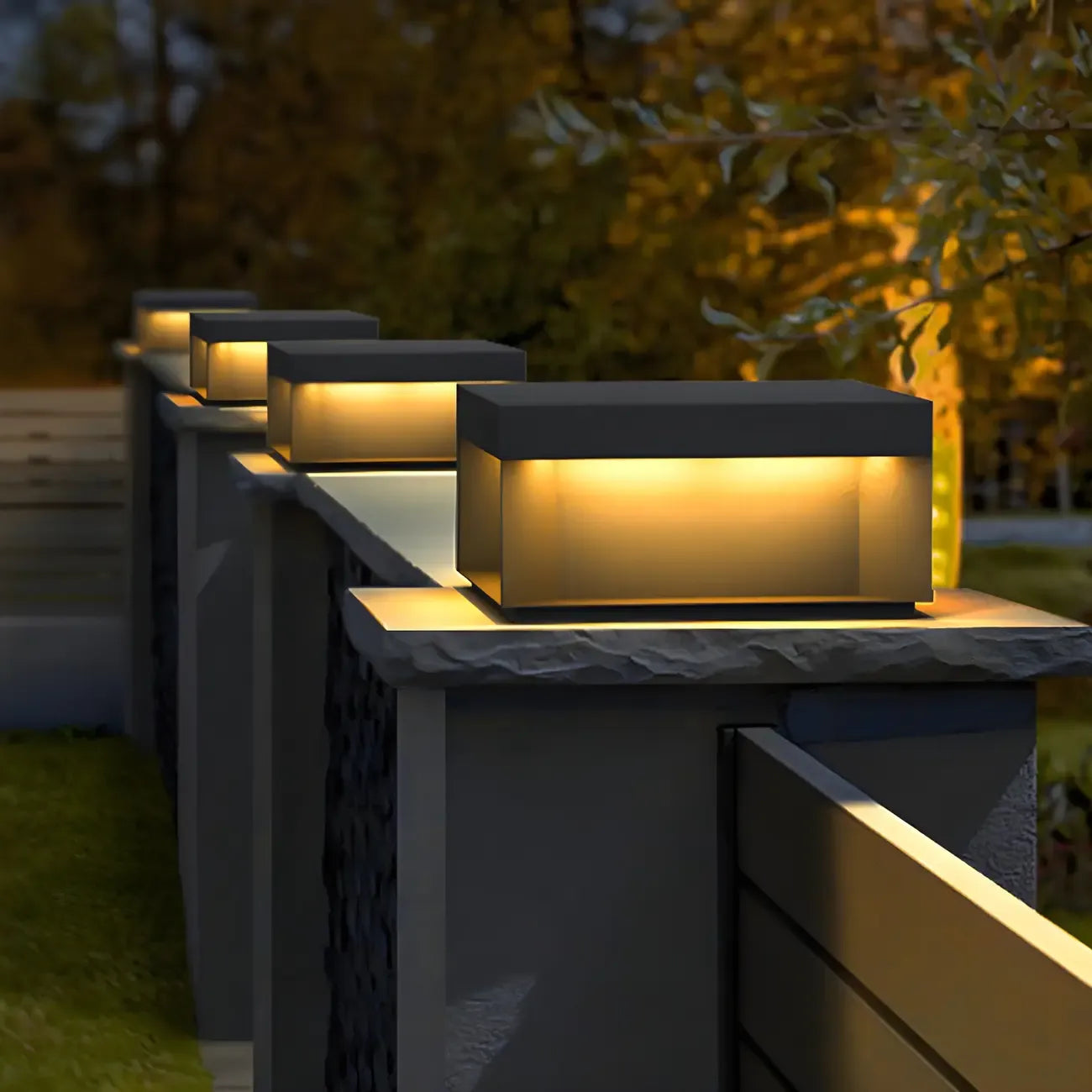 Lampadaires extérieurs rectangulaires modernes à LED
