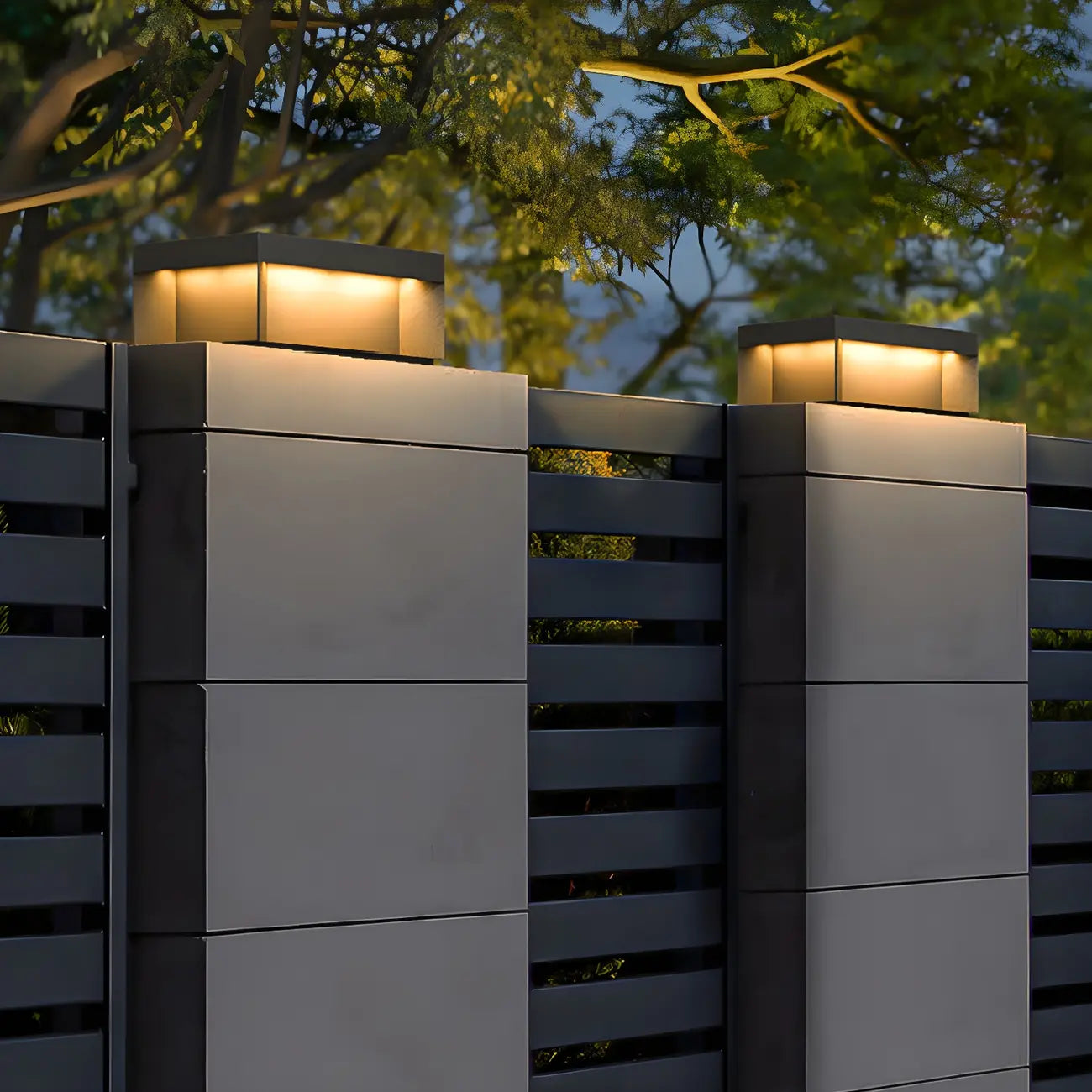 Lampadaires extérieurs rectangulaires modernes à LED