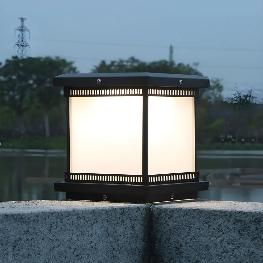 Lampe de table LED cubique moderne avec finition mate pour l'extérieur