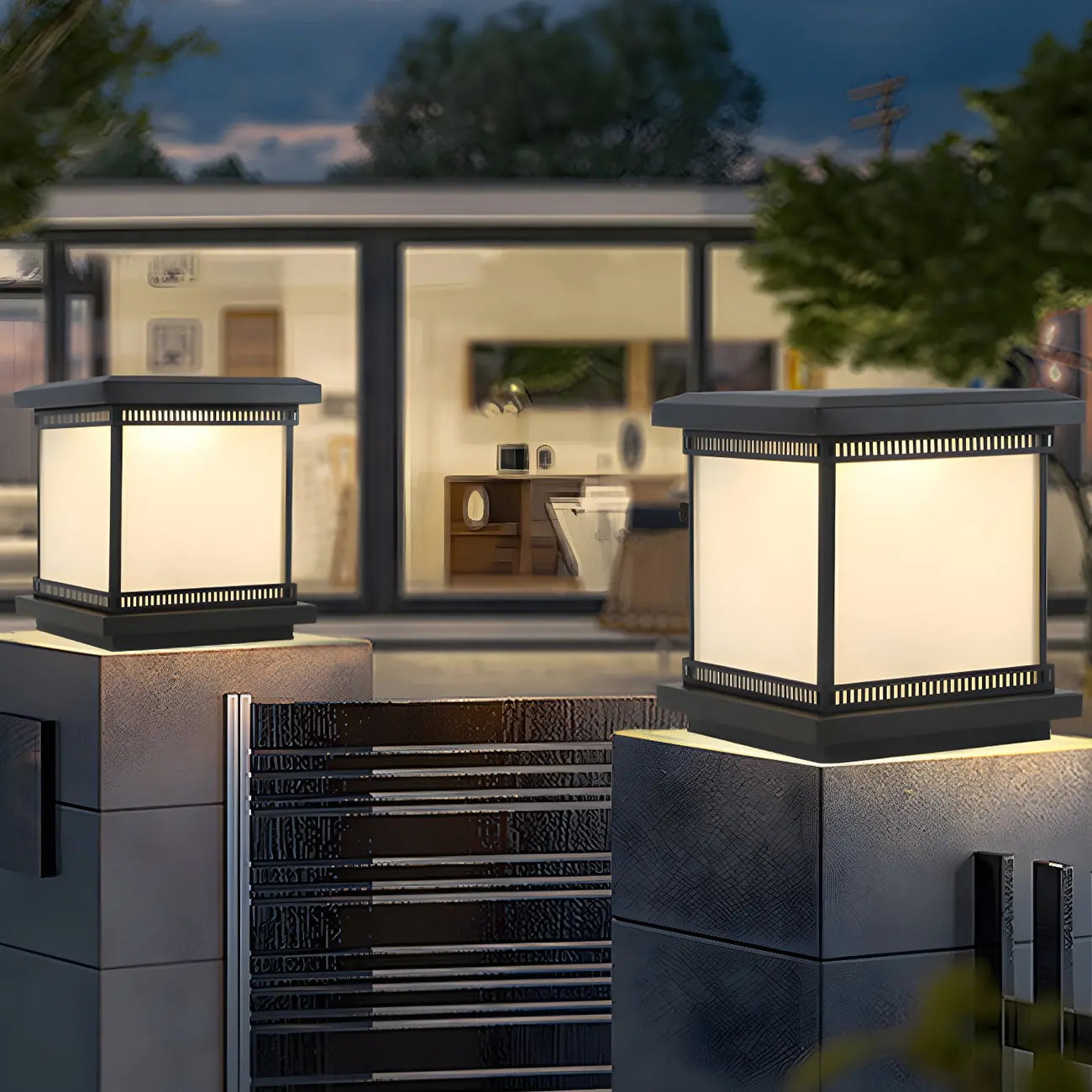 Lampe de table LED cubique moderne avec finition mate pour l'extérieur