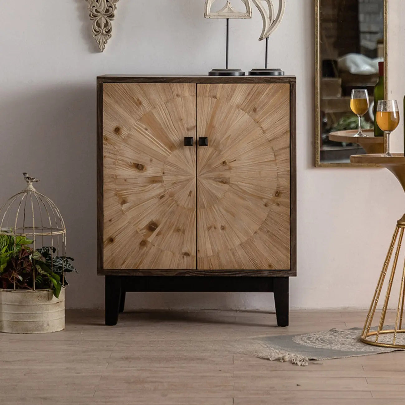 Buffet industriel en bois avec placards pour salon