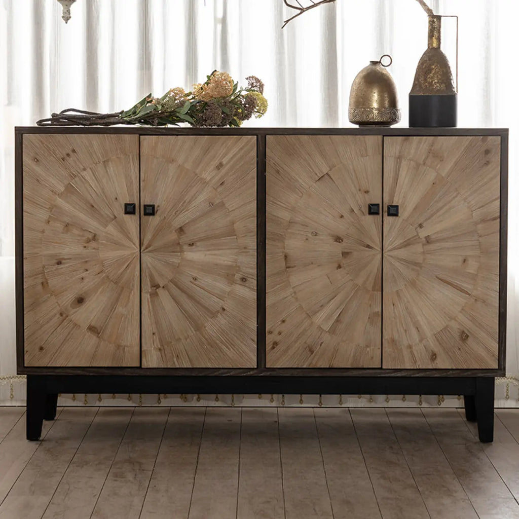 Buffet industriel en bois avec placards pour salon