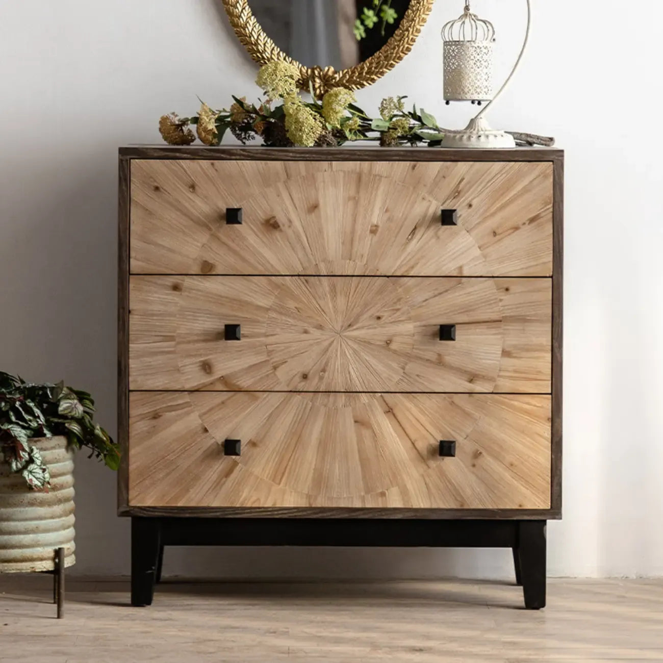 Buffet industriel en bois avec placards pour salon