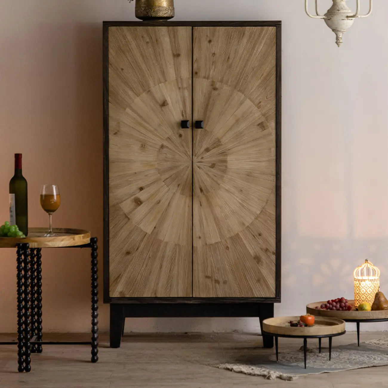 Buffet industriel en bois avec placards pour salon