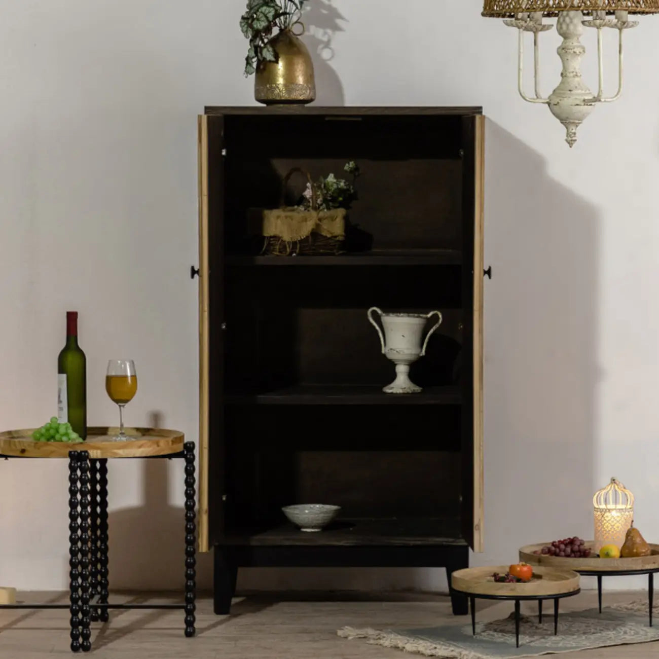 Buffet industriel en bois avec placards pour salon