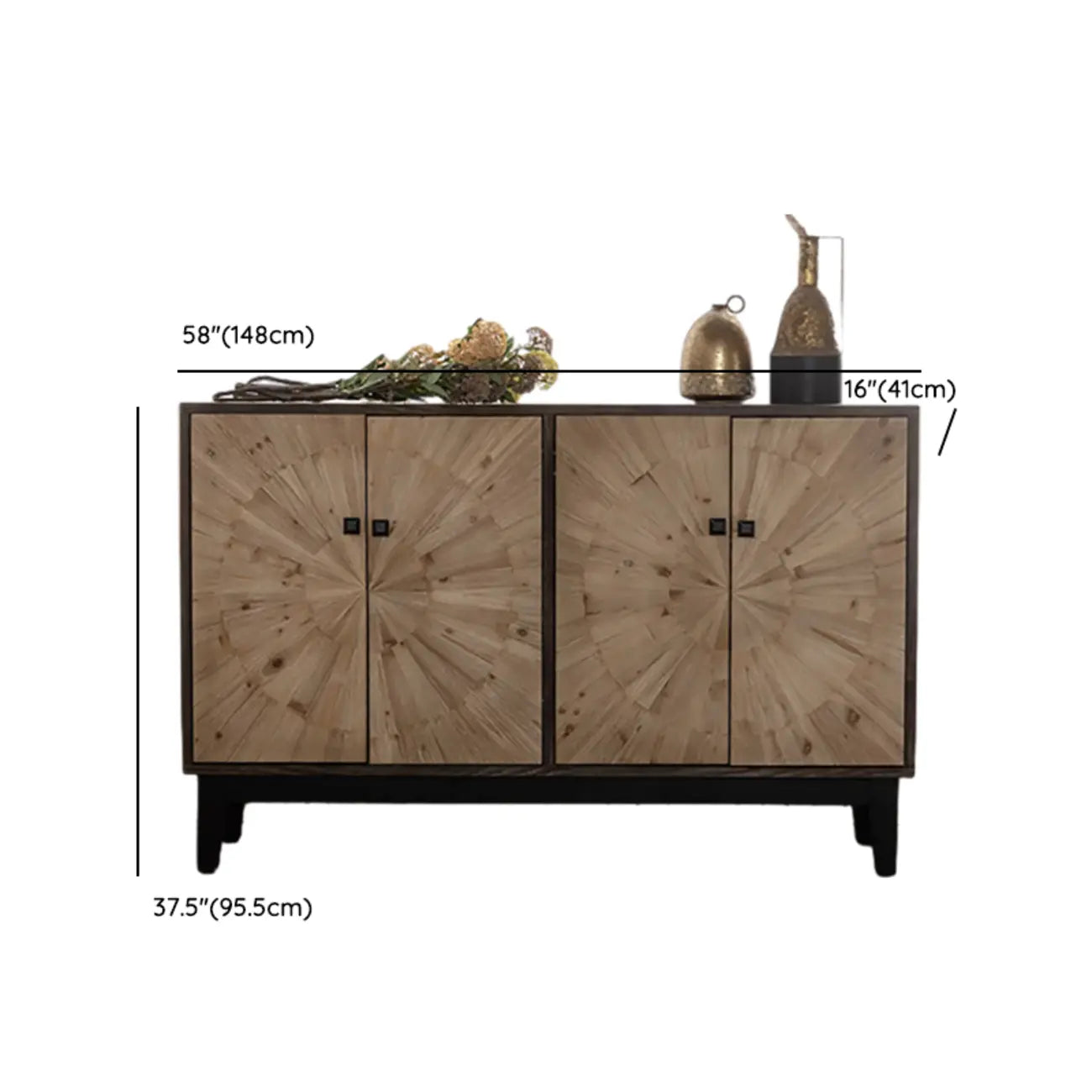 Buffet industriel en bois avec placards pour salon