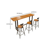 Ensemble table et table de bar en bois de style industriel avec piètement en métal noir