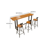 Ensemble table et table de bar en bois de style industriel avec piètement en métal noir