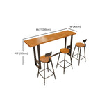 Ensemble table et table de bar en bois de style industriel avec piètement en métal noir