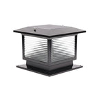 Lampes solaires LED d'extérieur modernes à rayures carrées noires