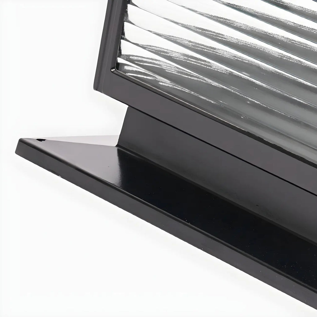 Lampes solaires LED d'extérieur modernes à rayures carrées noires