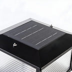 Lampes solaires LED d'extérieur modernes à rayures carrées noires