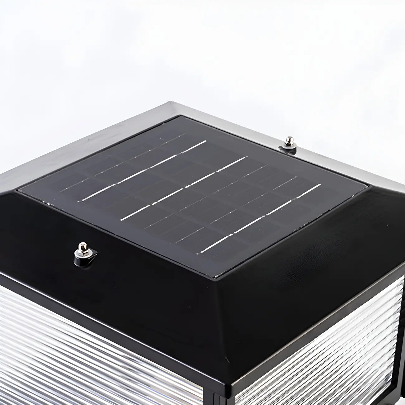 Lampes solaires LED d'extérieur modernes à rayures carrées noires