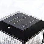 Lampes solaires LED d'extérieur modernes à rayures carrées noires