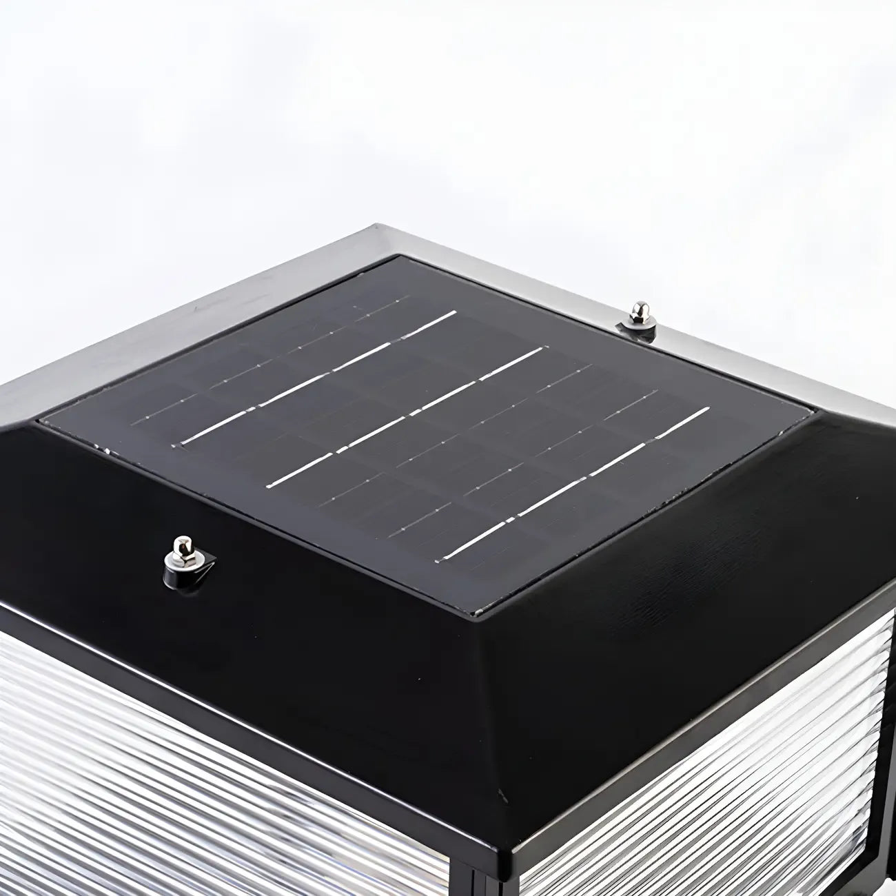 Lampes solaires LED d'extérieur modernes à rayures carrées noires
