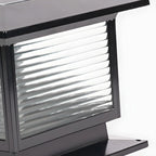 Lampes solaires LED d'extérieur modernes à rayures carrées noires