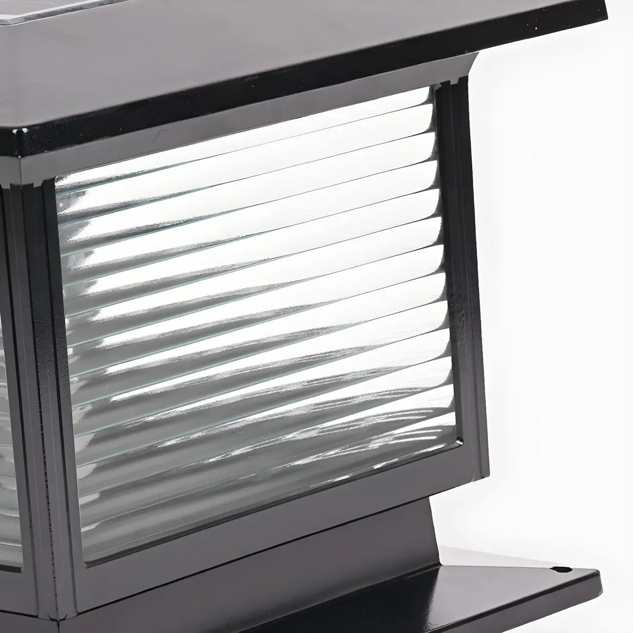 Lampes solaires LED d'extérieur modernes à rayures carrées noires