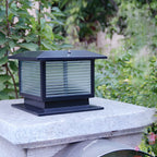 Lampes solaires LED d'extérieur modernes à rayures carrées noires