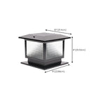 Lampes solaires LED d'extérieur modernes à rayures carrées noires