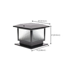 Lampes solaires LED d'extérieur modernes à rayures carrées noires