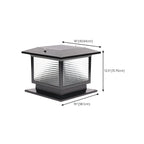 Lampes solaires LED d'extérieur modernes à rayures carrées noires