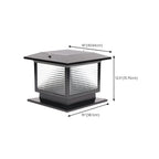 Lampes solaires LED d'extérieur modernes à rayures carrées noires