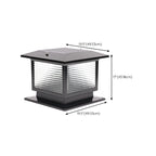 Lampes solaires LED d'extérieur modernes à rayures carrées noires