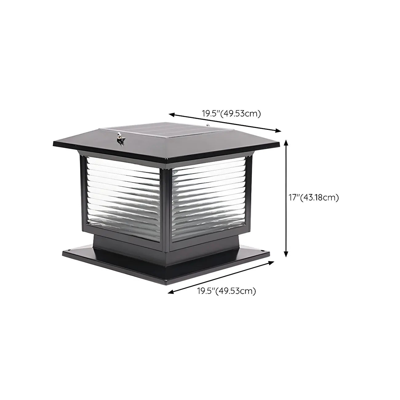 Lampes solaires LED d'extérieur modernes à rayures carrées noires
