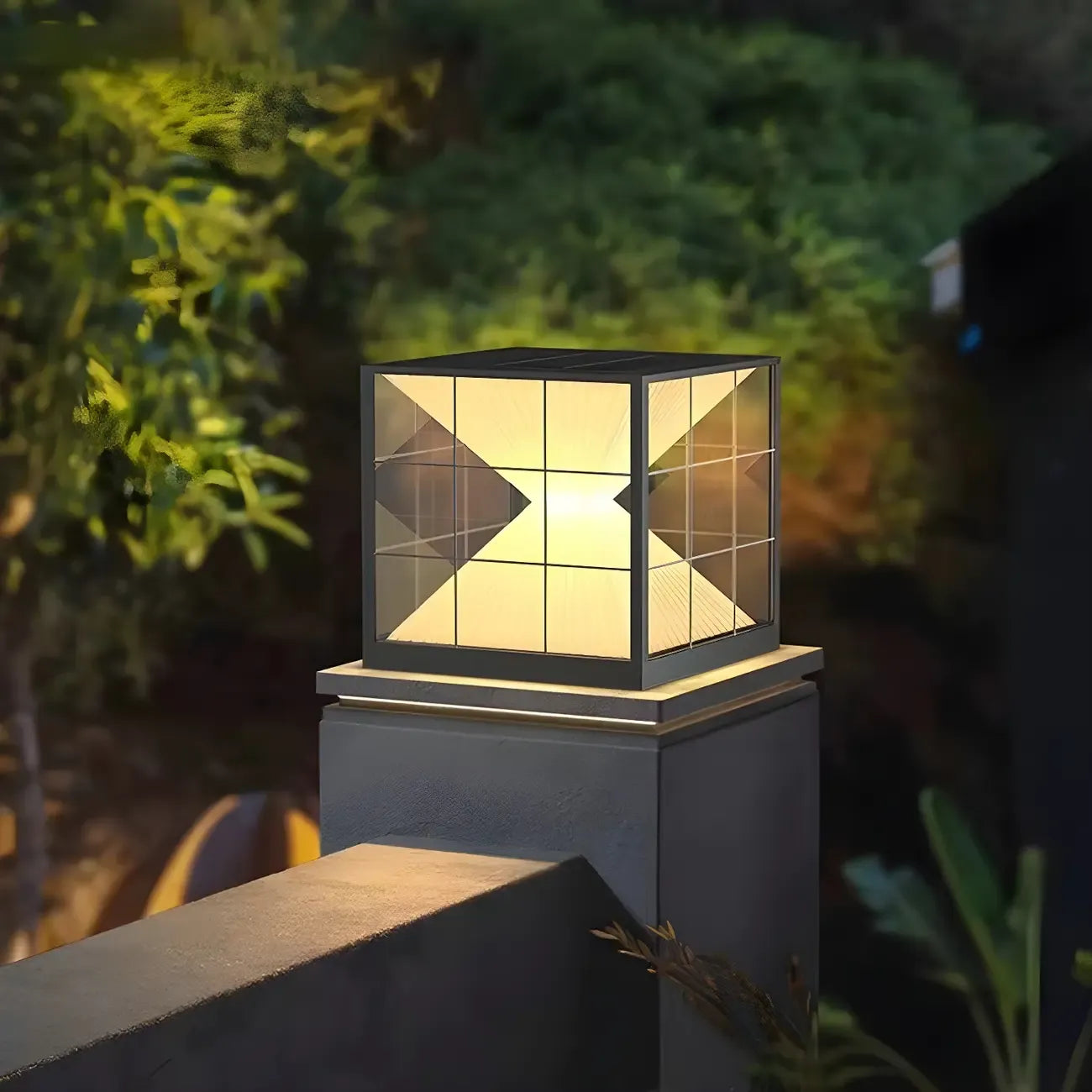 Lampe de table LED cubique décorative moderne pour l'extérieur