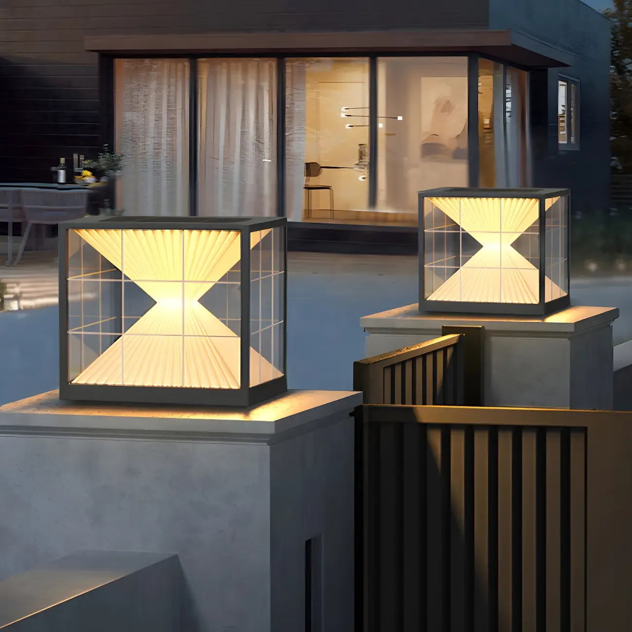 Lampe de table LED cubique décorative moderne pour l'extérieur