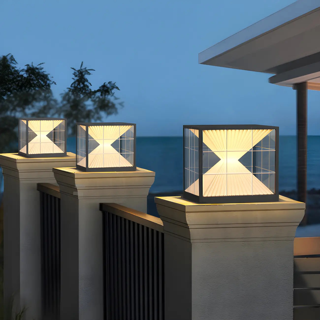 Lampe de table LED cubique décorative moderne pour l'extérieur