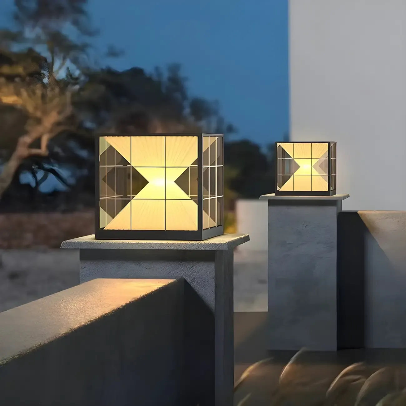 Lampe de table LED cubique décorative moderne pour l'extérieur