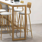 Ensemble table de bar élégant en faux marbre avec chaises rembourrées