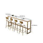 Ensemble table de bar élégant en faux marbre avec chaises rembourrées