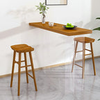 Ensemble de bar moderne marron avec assise et repose-pieds en bois