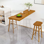 Ensemble de bar moderne marron avec assise et repose-pieds en bois