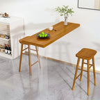 Ensemble de bar moderne marron avec assise et repose-pieds en bois