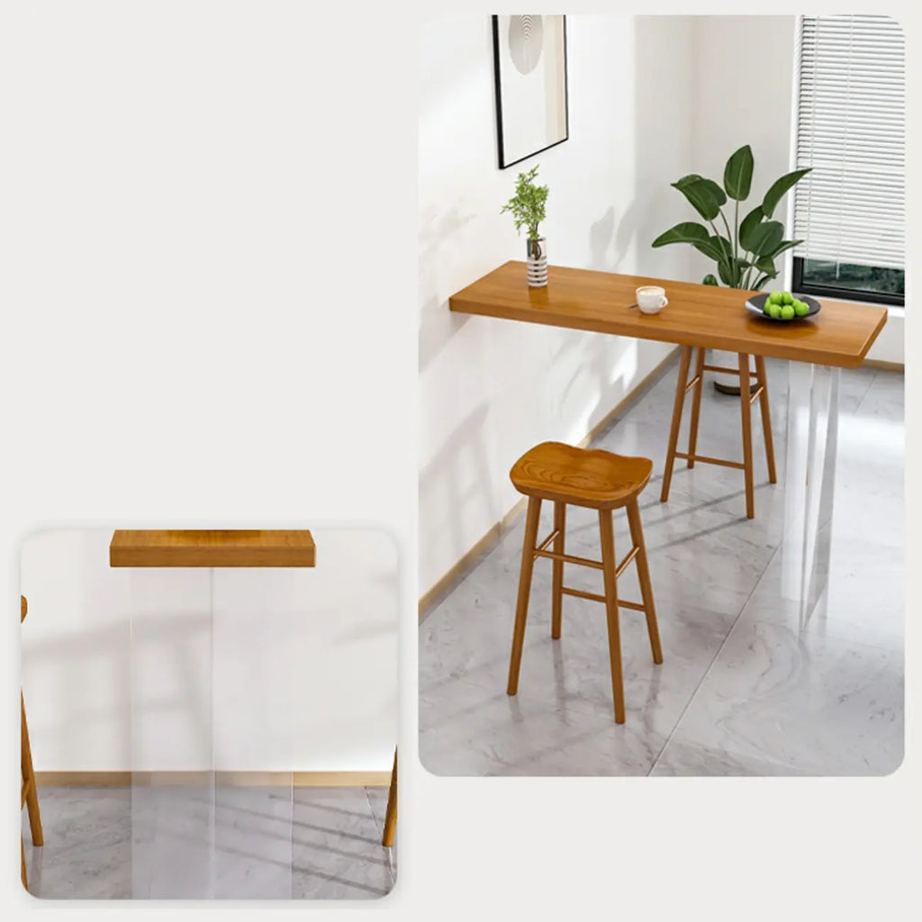 Ensemble de bar moderne marron avec assise et repose-pieds en bois