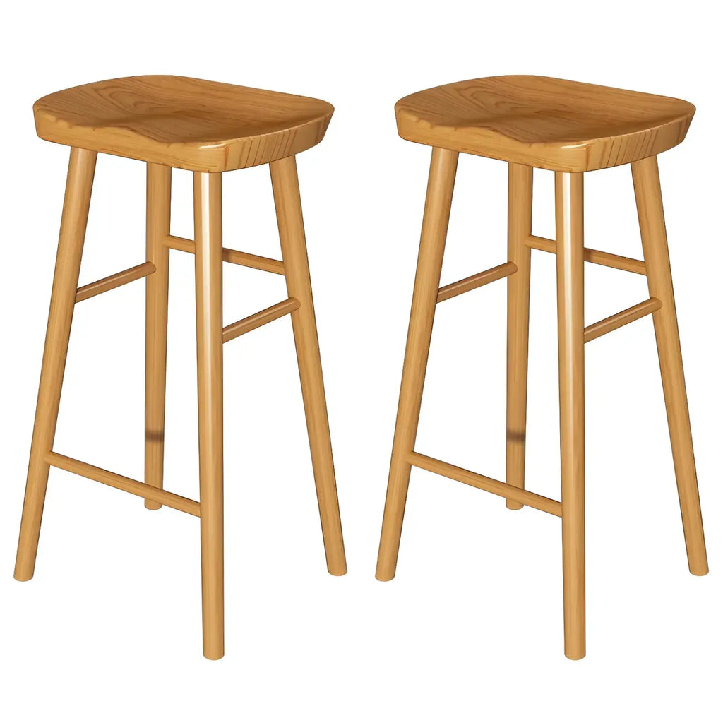 Ensemble de bar moderne marron avec assise et repose-pieds en bois