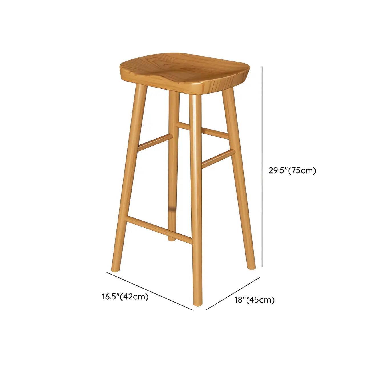 Ensemble de bar moderne marron avec assise et repose-pieds en bois